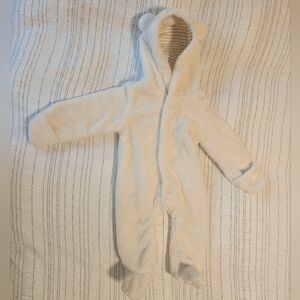 Magnetic Me Cream Striped Baby Onesie